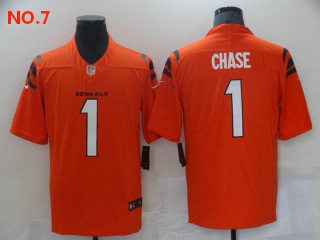 Cheap Men's Cincinnati Bengals #1 Ja'Marr Chase Jersey Orange;